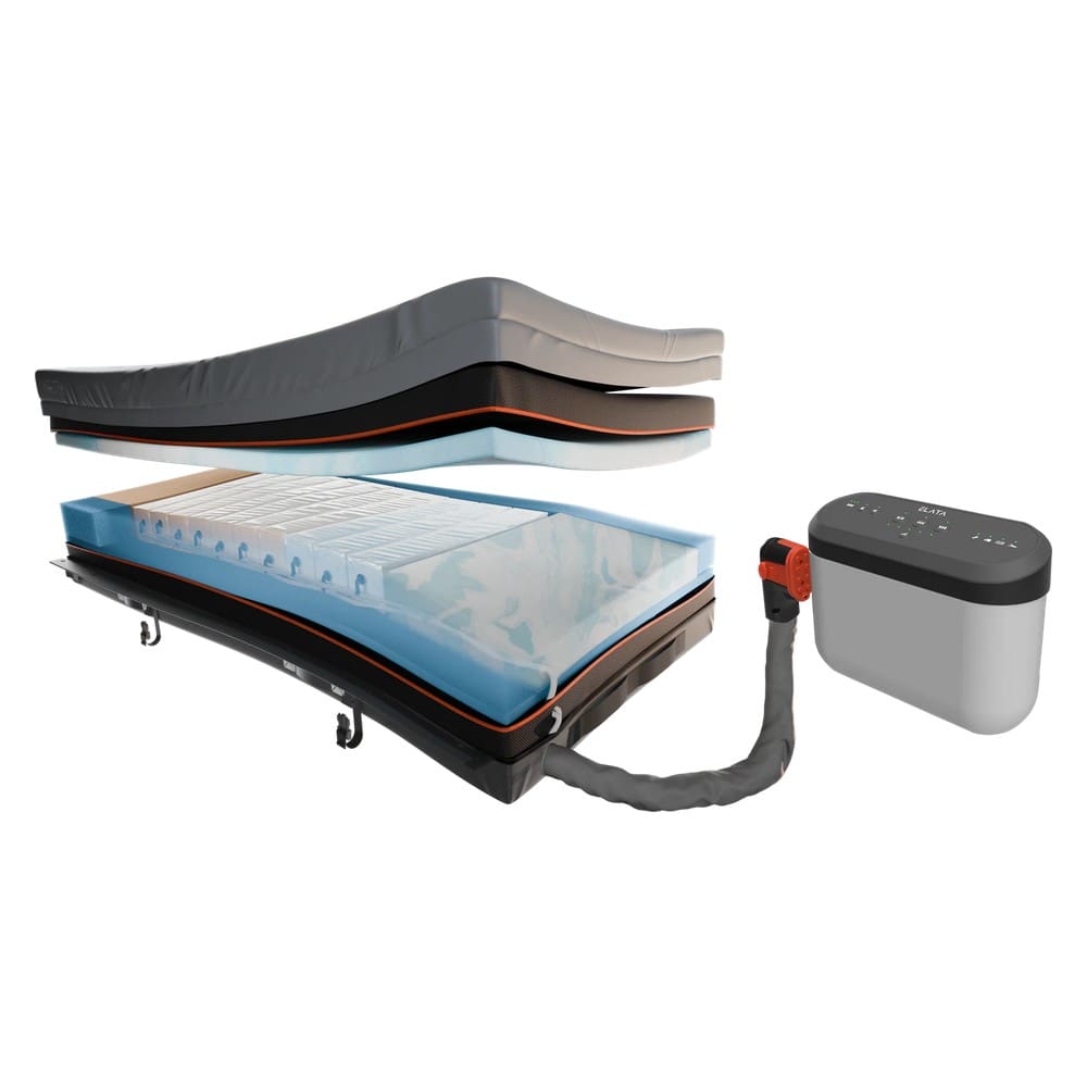Elata E500 alternating hybrid pressure care mattress with its pump